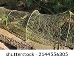 Traditional weathered fish trap ...