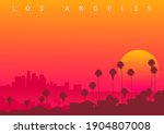 los angeles skyline  ca  usa.... | Shutterstock .eps vector #1904807008
