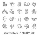  flu and coronavirus icons set. ... | Shutterstock .eps vector #1685061238