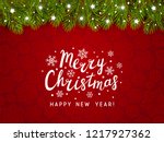 christmas tree border with... | Shutterstock .eps vector #1217927362