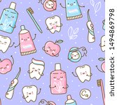 seamless pattern with cute... | Shutterstock .eps vector #1494869798