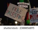 Small photo of London, UK. Nov 15, 2023. A rally supporting Palestine unfolds outside Parliament as MPs debate a ceasefire. Hundreds gather, waving Palestinian flags and banners advocating for a ceasefire.