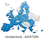 map of the european union. the... | Shutterstock .eps vector #64297285
