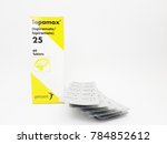 Small photo of Johor,Malaysia- Jan 02,2018. TOPAMAX (topiramate) for migraine prevention and seizure in adults and children on isolated white background