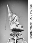 Harbor Crane. Old Style Photo...