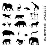 african animals silhouettes | Shutterstock .eps vector #29318173