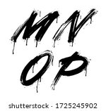 m  n  o  p brush stroke letters ... | Shutterstock .eps vector #1725245902