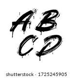 a  b  c  d brush stroke letters ... | Shutterstock .eps vector #1725245905