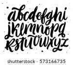 handwritten script alphabet... | Shutterstock .eps vector #573166735