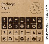 vector packaging symbols on... | Shutterstock .eps vector #445634275