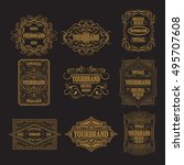 set of antique labels  vintage... | Shutterstock .eps vector #495707608