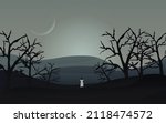 silhouette of a white ghost... | Shutterstock .eps vector #2118474572