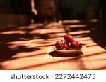 Small photo of Succulent Cherry under sunshine is so tasty and fresh. The ripe and the red giving terrific and gloat feeling to every one. Everyone should try it once. Or putting it on to your desktop wallpaper. YYY