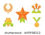 vector icons set of golden... | Shutterstock .eps vector #645938212