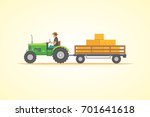 Farm Tractor Icon Vector...