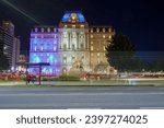 Small photo of The beautiful and illuminated Kirchner Cultural Center CCK December 02, 2023 Buenos Aires Argentina