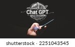 Small photo of Chat GPT, Chat bot assistant. artificial intelligence Ai Chat GPT, AI technology to assist humans work