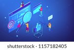 isometric specialists working... | Shutterstock .eps vector #1157182405