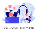 contact center agents with... | Shutterstock .eps vector #1499713502