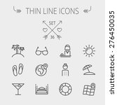 Travel Thin Line Icon Set For...