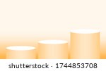 orange pedestal cylinder circle ... | Shutterstock .eps vector #1744853708