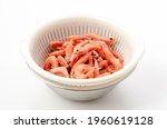 Raw Thawed Small Shrimps In A...