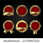 retro labels and badges golden... | Shutterstock .eps vector #1175047222