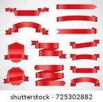 vector ribbons banners flat... | Shutterstock .eps vector #725302882