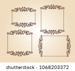 set vector retro frames .vector ... | Shutterstock .eps vector #1068203372