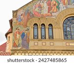 Small photo of Stanford, California, USA. November 6, 2011. Leland Stanford Junior University, founded in 1885. Memorial Church, located on the Main Quad. Designed by architect Charles A. Coolidge. Facade. Detail.