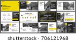 yellow presentation templates... | Shutterstock .eps vector #706121968