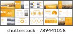 orange presentation templates... | Shutterstock .eps vector #789441058