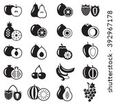 set of fruits monochrome icons... | Shutterstock .eps vector #392967178