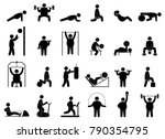 fat man fitness training.... | Shutterstock . vector #790354795