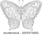 Cute Insect Butterfly. Doodle...
