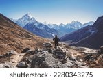 Man standing in himalayan mountain region
