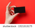 female hands with red manicure... | Shutterstock . vector #1521313175