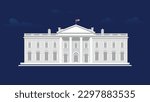 The White House is the official residence and workplace of the president of the United States. Vector illustration.