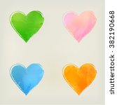 Hearts. Watercolor Hearts Shape ...