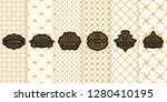vector set of gold design... | Shutterstock .eps vector #1280410195