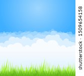 clouds on blue sky with green... | Shutterstock .eps vector #1509654158