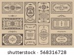 vintage set retro cards.... | Shutterstock .eps vector #568316728