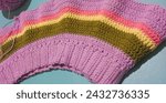 Small photo of Crochet with double crochet stitch and half double crochet pattern