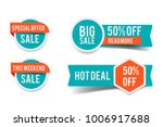 sale round banner set  circle... | Shutterstock .eps vector #1006917688