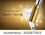 a beautiful cosmetic ads... | Shutterstock .eps vector #1023677815
