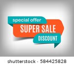 super sale banner  discount tag ... | Shutterstock .eps vector #584425828