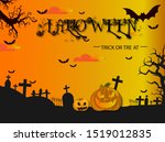 halloween festival night and... | Shutterstock . vector #1519012835