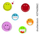 the set of smile emotion icon... | Shutterstock .eps vector #437463862