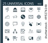 set of 25 universal icons on... | Shutterstock .eps vector #495276148
