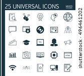 set of 25 universal icons on... | Shutterstock .eps vector #496461202